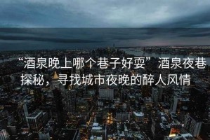 “酒泉晚上哪個巷子好?！本迫瓜锾矫兀瑢ふ页鞘幸雇淼淖砣孙L(fēng)情