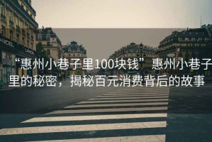 “惠州小巷子里100塊錢”惠州小巷子里的秘密，揭秘百元消費背后的故事