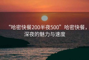 “哈密快餐200半夜500”哈密快餐，深夜的魅力與速度