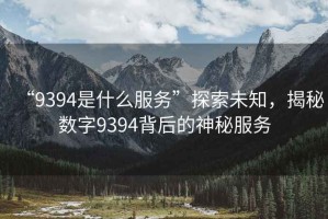 “9394是什么服務”探索未知，揭秘數(shù)字9394背后的神秘服務