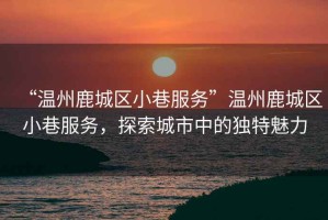 “溫州鹿城區(qū)小巷服務(wù)”溫州鹿城區(qū)小巷服務(wù)，探索城市中的獨(dú)特魅力