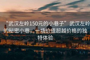 “武漢左嶺150元的小巷子”武漢左嶺的秘密小巷，一場價(jià)值超越價(jià)格的獨(dú)特體驗(yàn)