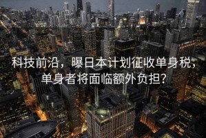 科技前沿，曝日本計(jì)劃征收單身稅，單身者將面臨額外負(fù)擔(dān)？