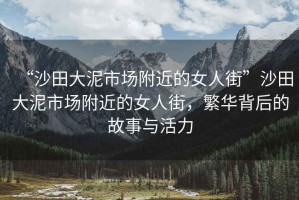“沙田大泥市場(chǎng)附近的女人街”沙田大泥市場(chǎng)附近的女人街，繁華背后的故事與活力