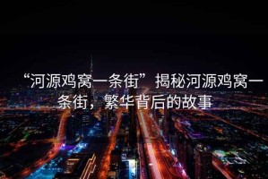 “河源雞窩一條街”揭秘河源雞窩一條街，繁華背后的故事