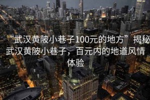 “武漢黃陂小巷子100元的地方”揭秘武漢黃陂小巷子，百元內的地道風情體驗