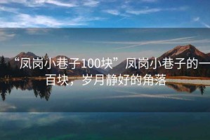 “鳳崗小巷子100塊”鳳崗小巷子的一百塊，歲月靜好的角落