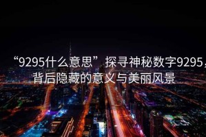 “9295什么意思”探尋神秘數(shù)字9295，背后隱藏的意義與美麗風景