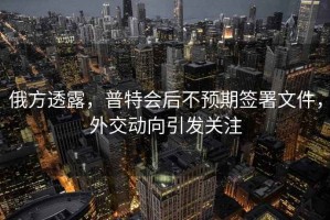 俄方透露，普特會(huì)后不預(yù)期簽署文件，外交動(dòng)向引發(fā)關(guān)注