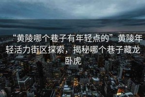 “黃陵哪個巷子有年輕點的”黃陵年輕活力街區(qū)探索，揭秘哪個巷子藏龍臥虎