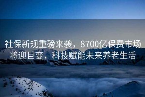 社保新規(guī)重磅來(lái)襲，8700億保費(fèi)市場(chǎng)將迎巨變，科技賦能未來(lái)養(yǎng)老生活