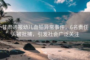 甘肅通報(bào)幼兒血鉛異常事件，6名責(zé)任人被批捕，引發(fā)社會(huì)廣泛關(guān)注