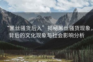 “黑絲騷貨后入”揭秘黑絲騷貨現(xiàn)象，背后的文化現(xiàn)象與社會影響分析