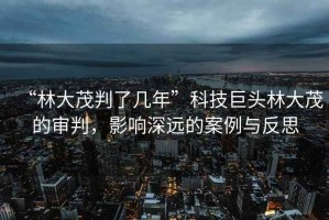 “林大茂判了幾年”科技巨頭林大茂的審判，影響深遠(yuǎn)的案例與反思