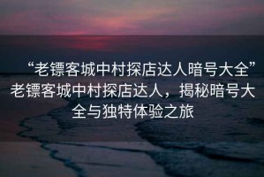 “老鏢客城中村探店達人暗號大全”老鏢客城中村探店達人，揭秘暗號大全與獨特體驗之旅