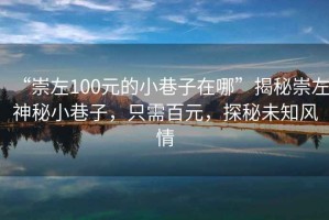 “崇左100元的小巷子在哪”揭秘崇左神秘小巷子，只需百元，探秘未知風(fēng)情