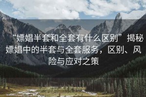 “嫖娼半套和全套有什么區(qū)別”揭秘嫖娼中的半套與全套服務(wù)，區(qū)別、風(fēng)險與應(yīng)對之策