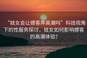 “妓女會(huì)讓嫖客弄高潮嗎”科技視角下的性服務(wù)探討，妓女如何影響嫖客的高潮體驗(yàn)？