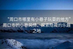 “周口市哪里有小巷子玩耍的地方”周口市的小巷風(fēng)情，探索隱藏的樂趣之地