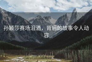 孫穎莎賽場(chǎng)淚灑，背后的故事令人動(dòng)容