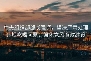 中央組織部部長強調(diào)，堅決嚴肅處理違規(guī)吃喝問題，強化黨風(fēng)廉政建設(shè)