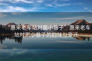 “惠來(lái)老車(chē)站對(duì)面小巷子”惠來(lái)老車(chē)站對(duì)面小巷子的韻味與變遷