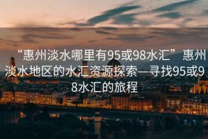 “惠州淡水哪里有95或98水匯”惠州淡水地區(qū)的水匯資源探索—尋找95或98水匯的旅程