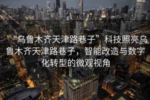 “烏魯木齊天津路巷子”科技照亮烏魯木齊天津路巷子，智能改造與數(shù)字化轉型的微觀視角