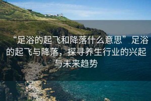 “足浴的起飛和降落什么意思”足浴的起飛與降落，探尋養(yǎng)生行業(yè)的興起與未來(lái)趨勢(shì)