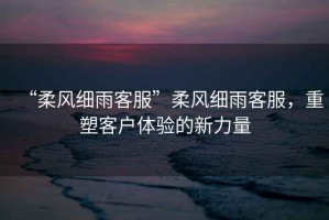 “柔風(fēng)細(xì)雨客服”柔風(fēng)細(xì)雨客服，重塑客戶體驗(yàn)的新力量