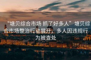 “塘貝綜合市場(chǎng) 抓了好多人”塘貝綜合市場(chǎng)整治行動(dòng)展開(kāi)，多人因違規(guī)行為被查處