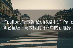 “palipali輕量版 檢測線路中1”Palipali輕量版，高效檢測線路中的新選擇