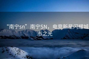 “南寧sn”南寧SN，電競新星閃耀城市之光