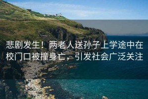 悲劇發(fā)生！兩老人送孫子上學(xué)途中在校門口被撞身亡，引發(fā)社會(huì)廣泛關(guān)注