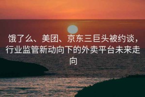 餓了么、美團、京東三巨頭被約談，行業(yè)監(jiān)管新動向下的外賣平臺未來走向