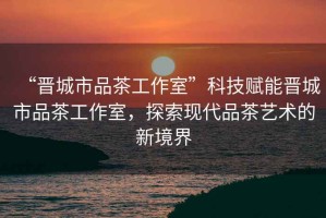 “晉城市品茶工作室”科技賦能晉城市品茶工作室，探索現(xiàn)代品茶藝術(shù)的新境界