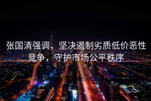 張國清強調(diào)，堅決遏制劣質(zhì)低價惡性競爭，守護市場公平秩序