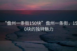 “儋州一條街150塊”儋州一條街，150塊的獨特魅力