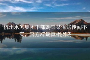 杭州水務(wù)集團干部劉某某潛逃傳聞不實，官方辟謠真相揭曉