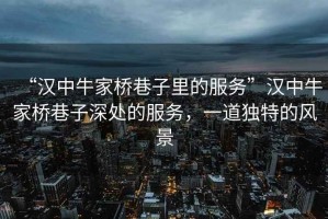 “漢中牛家橋巷子里的服務(wù)”漢中牛家橋巷子深處的服務(wù)，一道獨(dú)特的風(fēng)景