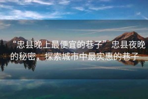 “忠縣晚上最便宜的巷子”忠縣夜晚的秘密，探索城市中最實惠的巷子