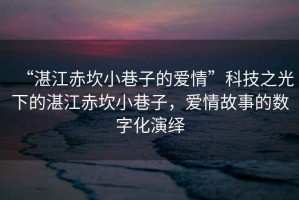 “湛江赤坎小巷子的愛(ài)情”科技之光下的湛江赤坎小巷子，愛(ài)情故事的數(shù)字化演繹