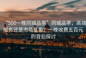 “500一晚同城品茶”同城品茶，高端服務(wù)還是市場(chǎng)亂象？一晚收費(fèi)五百元的背后探討