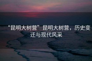 “昆明大樹營”昆明大樹營，歷史變遷與現(xiàn)代風(fēng)采