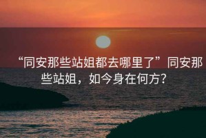 “同安那些站姐都去哪里了”同安那些站姐，如今身在何方？