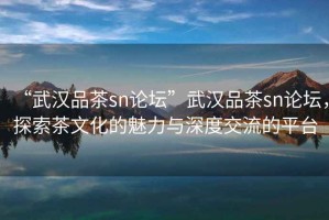“武漢品茶sn論壇”武漢品茶sn論壇，探索茶文化的魅力與深度交流的平臺(tái)