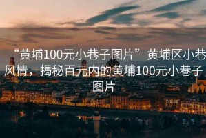 “黃埔100元小巷子圖片”黃埔區(qū)小巷風(fēng)情，揭秘百元內(nèi)的黃埔100元小巷子圖片