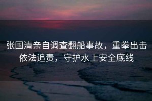 張國清親自調(diào)查翻船事故，重拳出擊依法追責(zé)，守護水上安全底線