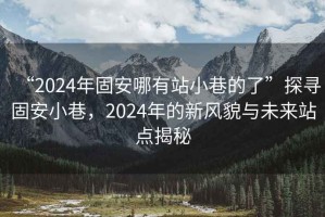“2024年固安哪有站小巷的了”探尋固安小巷，2024年的新風(fēng)貌與未來站點揭秘
