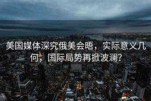 美國媒體深究俄美會(huì)晤，實(shí)際意義幾何，國際局勢再掀波瀾？